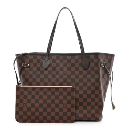 Louis Vuitton Damier Ebene Neo Neverfull MM Rose Ballerine 1 of 16