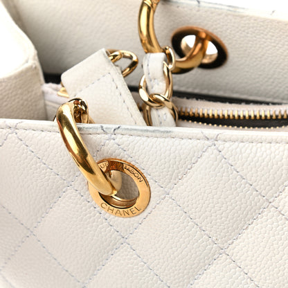 Chanel Caviar Quilted Grand Shopping Tote GST White 12 of 21