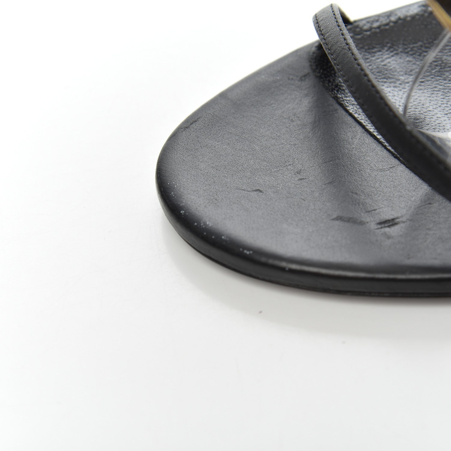 Saint Laurent Calfskin Cassandra 110 Sandals 39.5 Black Gold 18 of 19