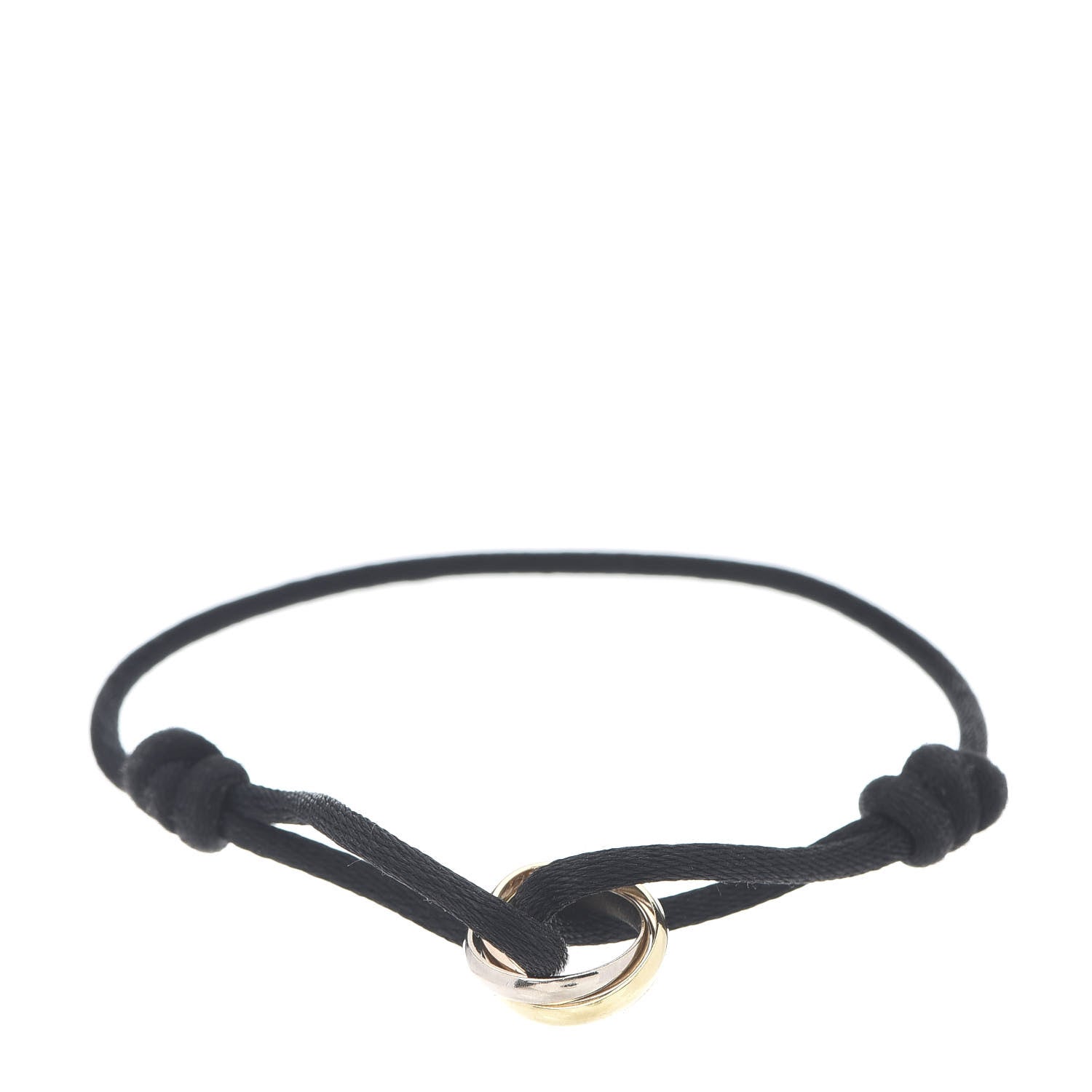 Cartier 18K Pink Yellow White Gold Trinity Adjustable Cord Bracelet Black 1 of 4