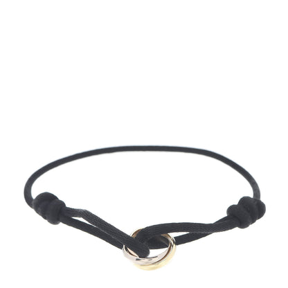 Cartier 18K Pink Yellow White Gold Trinity Adjustable Cord Bracelet Black 1 of 4