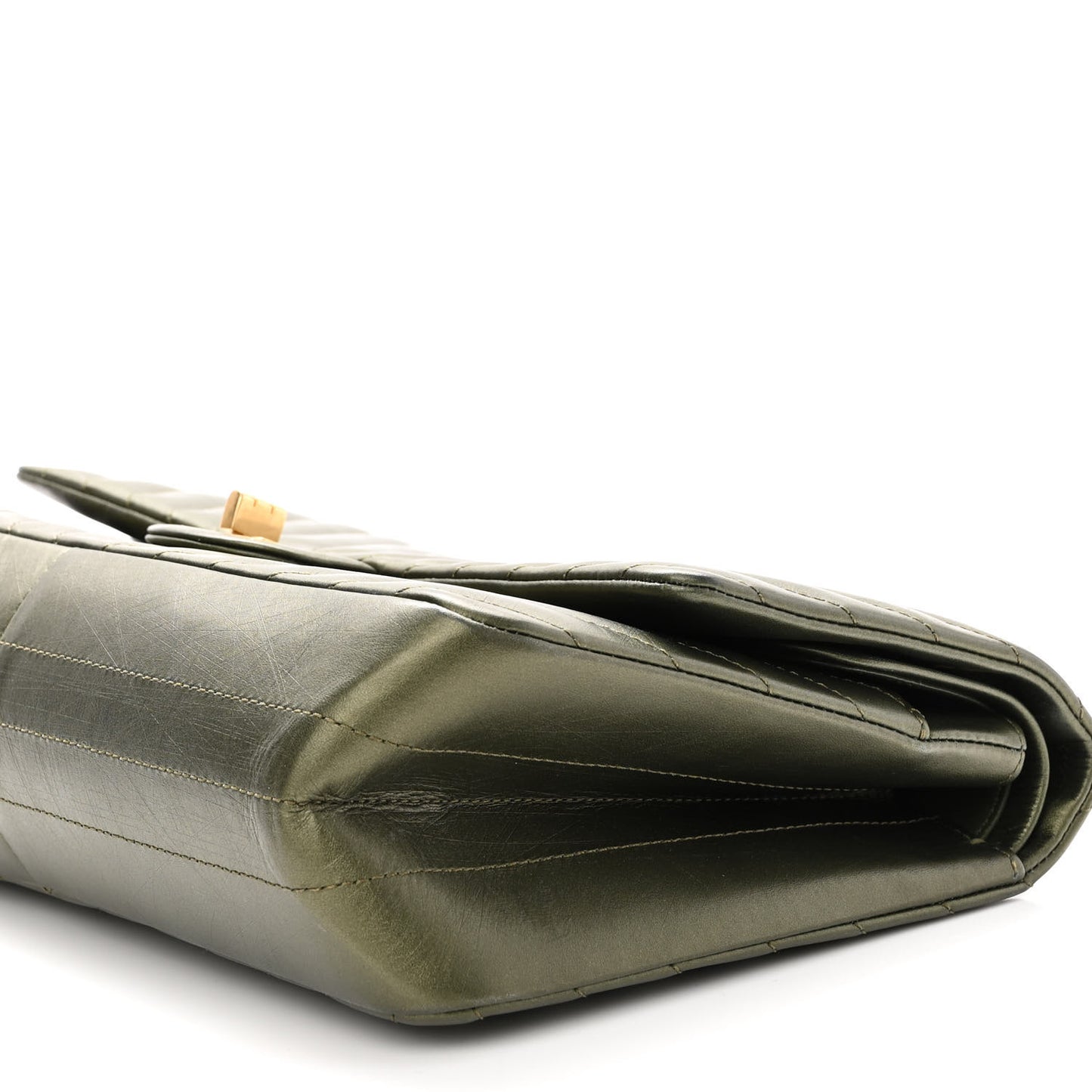 Metallic Calfskin Chevron Quilted 2.55 Reissue 226 Flap Green