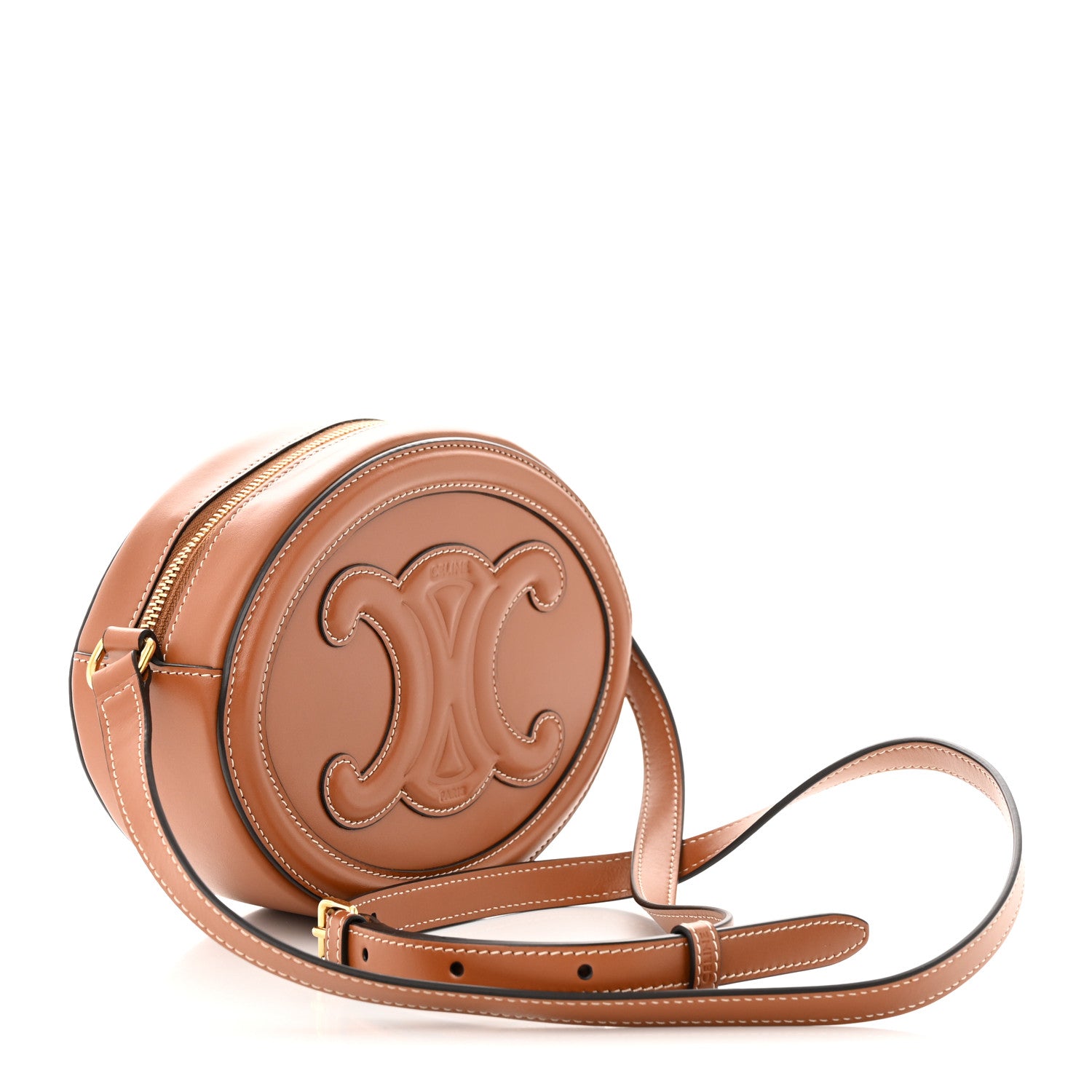 Celine Smooth Calfskin Cuir Triomphe Oval Bag Tan 3 of 10