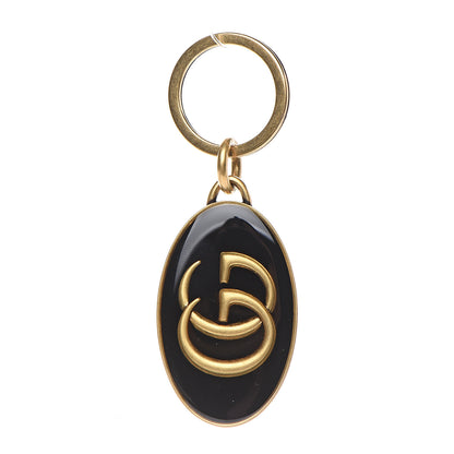 Gucci Enamel Double G Key Chain Black Gold 1 of 3