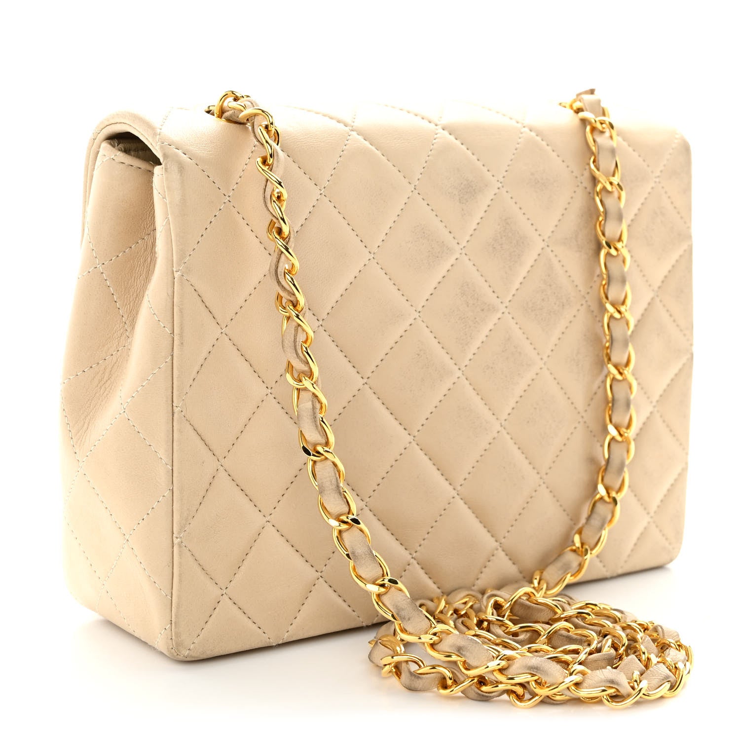 Chanel Lambskin Quilted Small Single Flap Beige 3 of 12