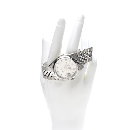 Rolex Stainless Steel 18K White Gold Diamond 36mm Oyster Perpetual Datejust Watch Silver 16234 2 of 6