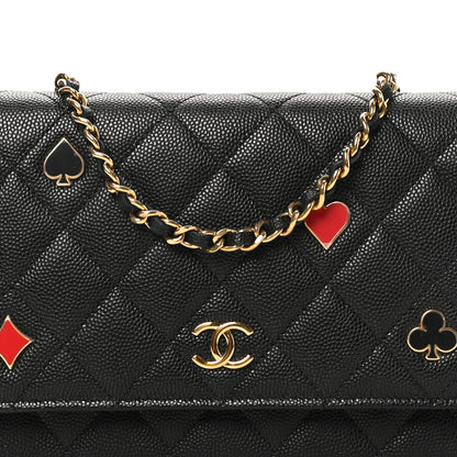Chanel Caviar Quilted Enamel Coco Casino Wallet On Chain WOC Black 8 of 10