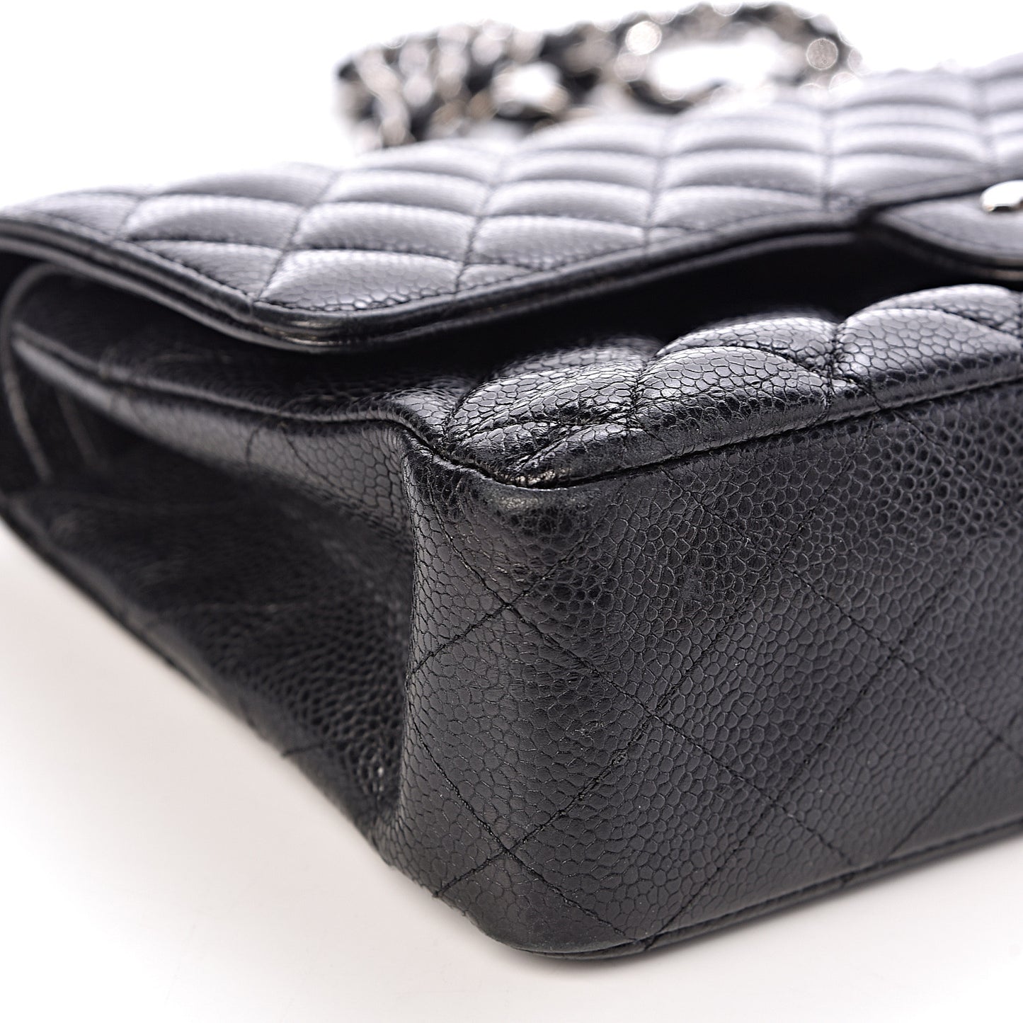Caviar Quilted Medium Double Flap Black