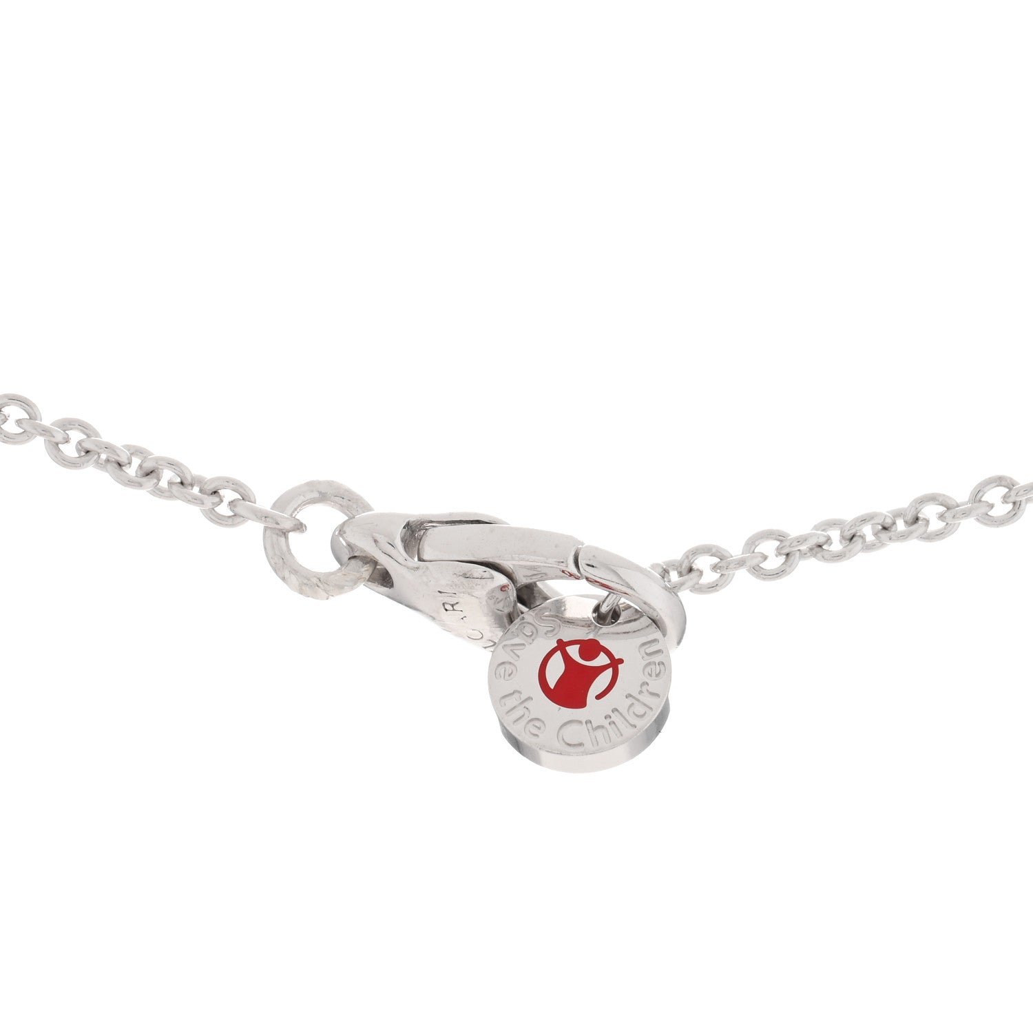 Bulgari Sterling Silver Ceramic Save The Children Pendant Necklace 3 of 3