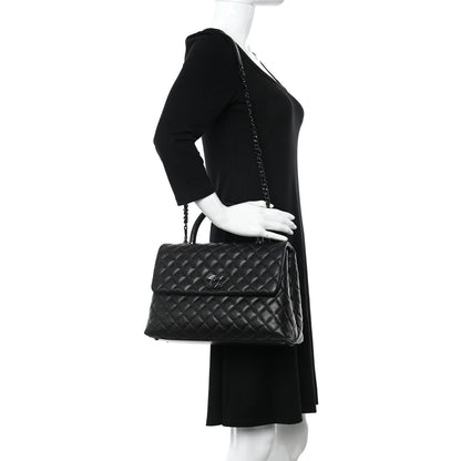 Chanel Caviar Quilted Medium Coco Handle Flap So Black 2 of 10