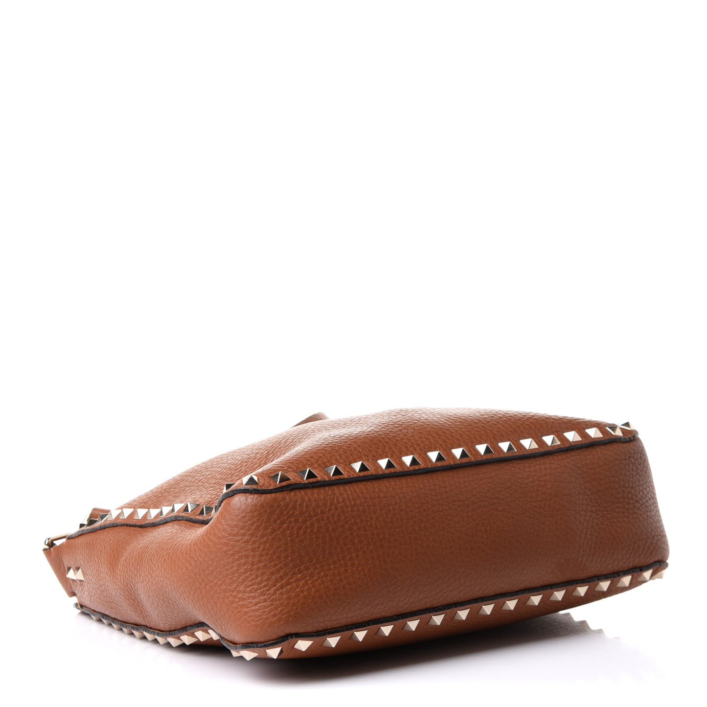 Pebbled Calfskin Small Rockstud Flip-Lock Messenger Bag Light Cuir