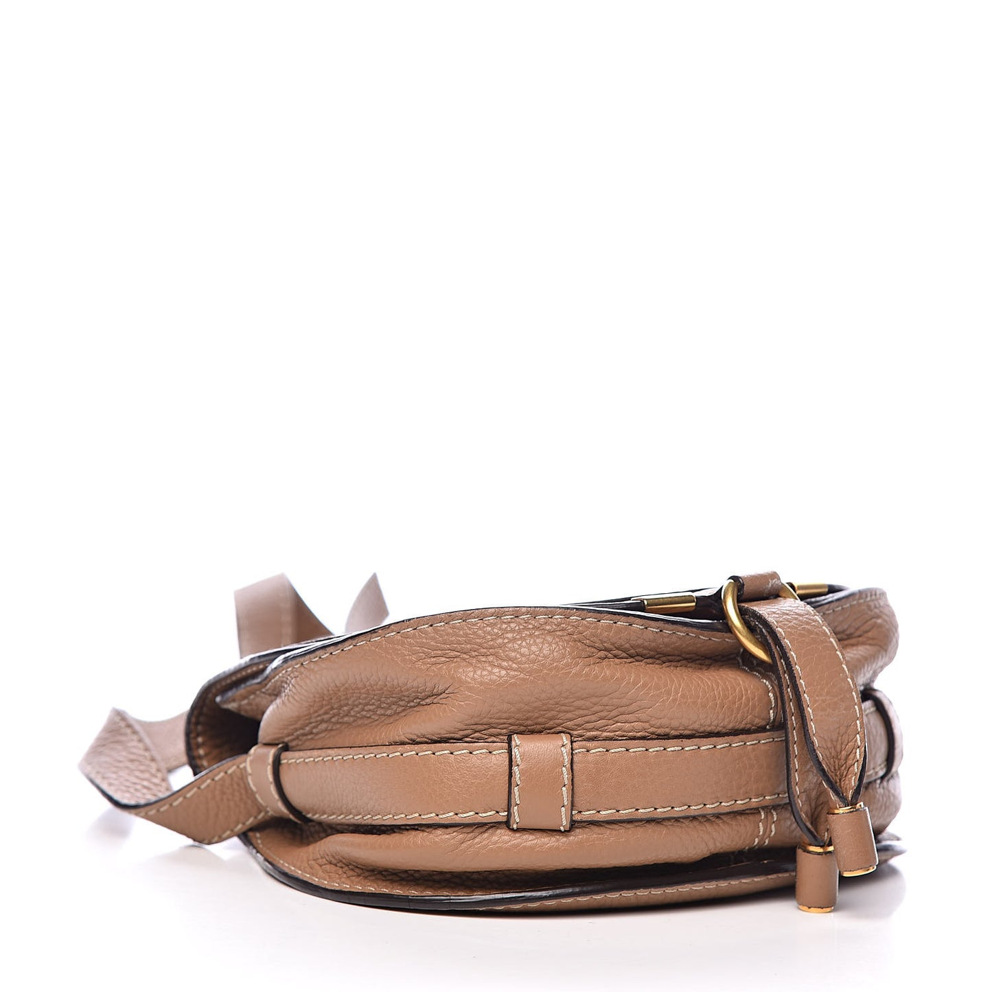 Calfskin Mini Marcie Round Crossbody Bag Nut