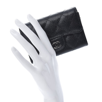 Chanel Caviar Quilted Flap Card Holder Wallet Black 2 of 13