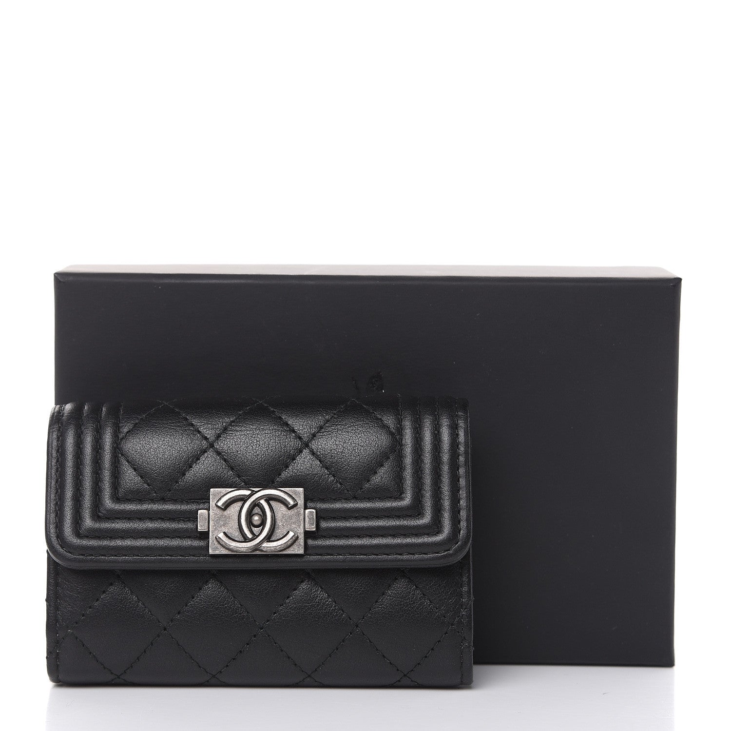 Chanel Calfskin Quilted 4 Key Holder Boy Flap Black 8 of 8