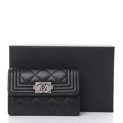 Chanel Calfskin Quilted 4 Key Holder Boy Flap Black 8 of 8