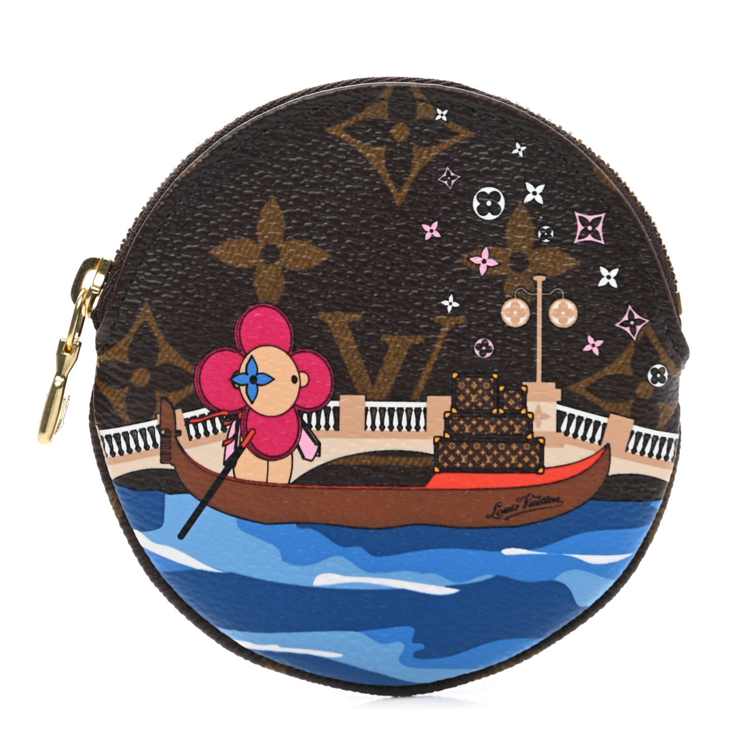 Louis Vuitton Monogram 2019 Christmas Animation Round Coin Purse Blue 1 of 7