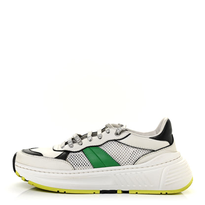Bottega Veneta Calfskin Technical Mesh Speedster Sneakers 38 White Black Green 1 of 7
