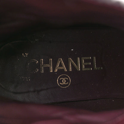 Chanel Wool Tweed CC Cap Toe Ankle Boots 39 Black Grey 7 of 9
