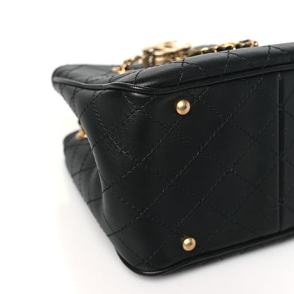 Chanel Calfskin Stitched Small Egyptian Amulet Drawstring Bag Black 9 of 10