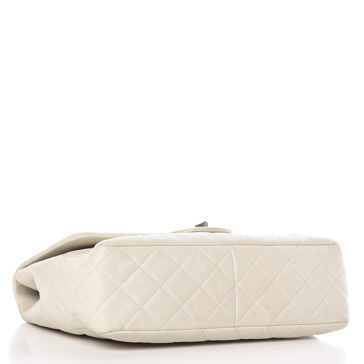 Caviar Quilted Jumbo Single Flap Bijoux Chain Ivory