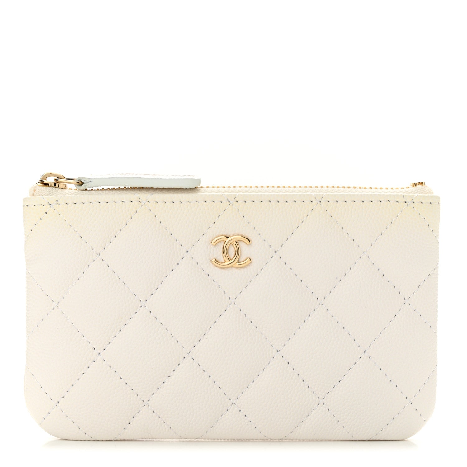 Chanel Caviar Quilted Small Cosmetic Case White 1 of 12