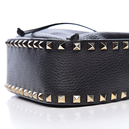 Valentino Garavani Grained Calfskin Rockstud Bucket Bag Black 8 of 9