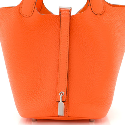 Hermes Taurillon Clemence Picotin Lock 18 PM Orange Minium 8 of 11