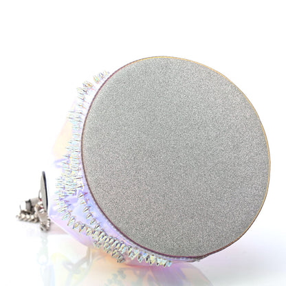 Christian Louboutin PVC Iridescent Marie Jane Studded Bucket Silver 3 of 4