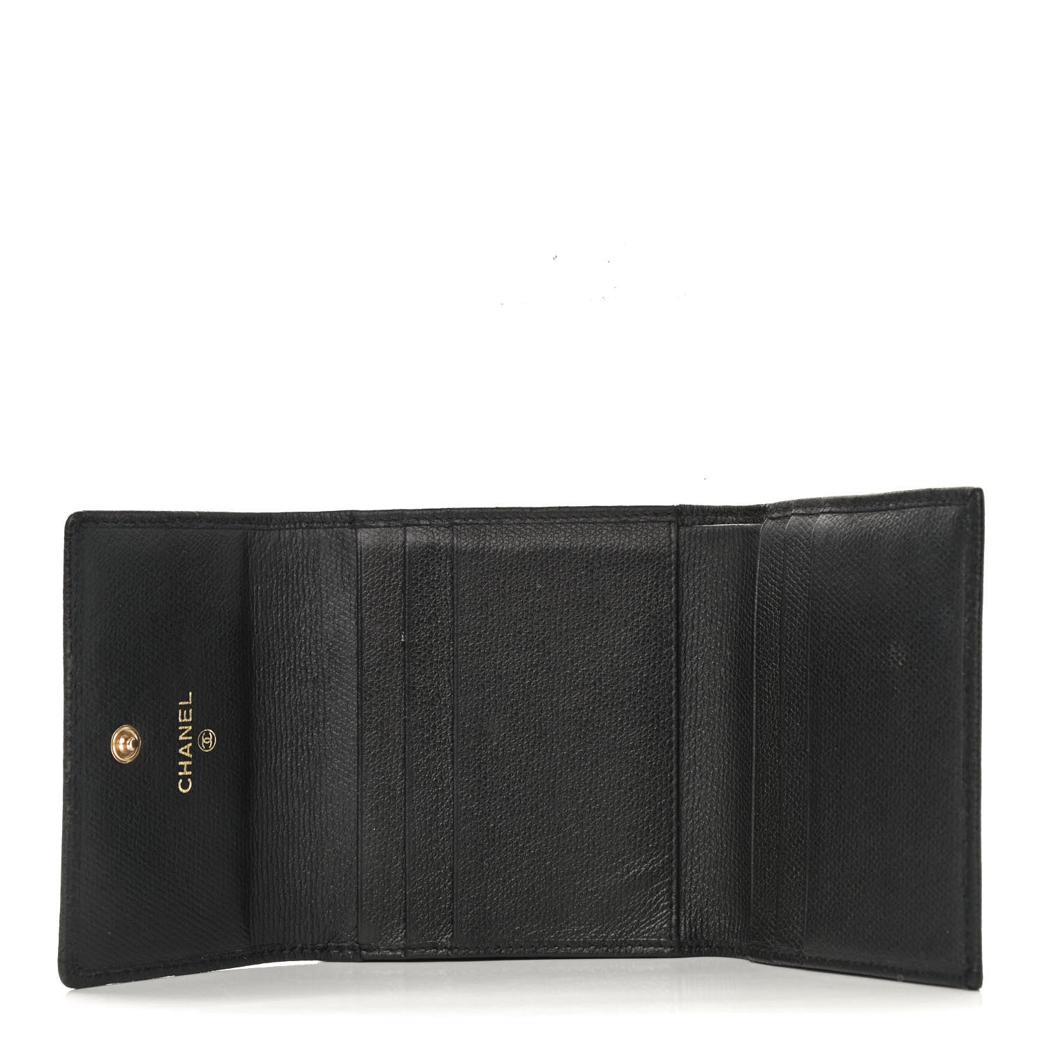 Chanel Grained Calfskin CC Button Flap Wallet Black 6 of 9