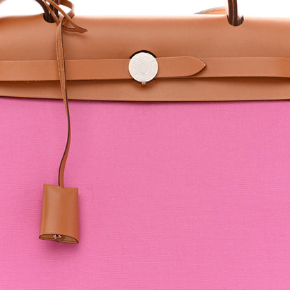 Hermes Toile Officier Vache Hunter Verso Herbag Zip PM 31 Bubblegum Rubis Naturel 10 of 13