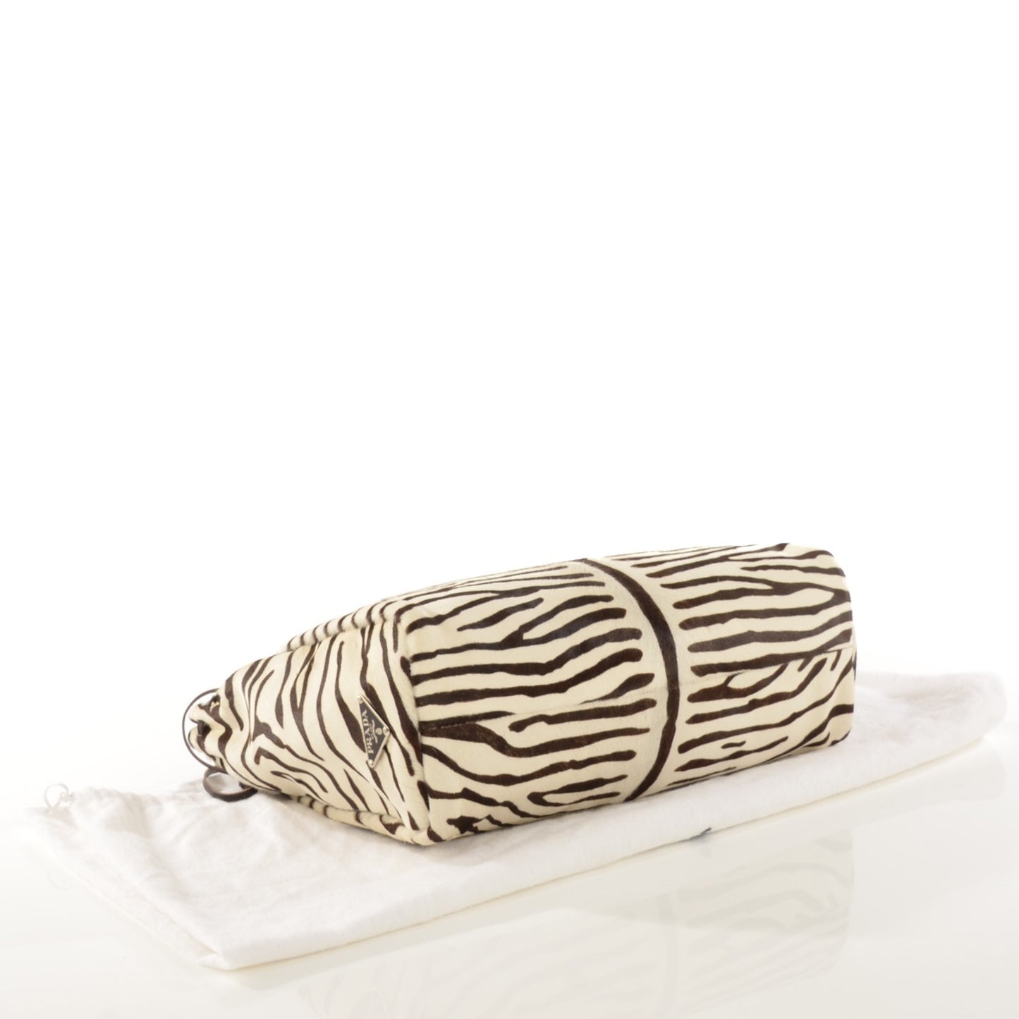 Calf Hair Zebra Print Tote White Moro