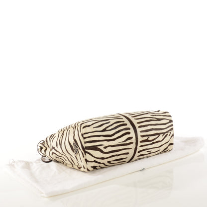 Prada Calf Hair Zebra Print Tote White Moro 4 of 9