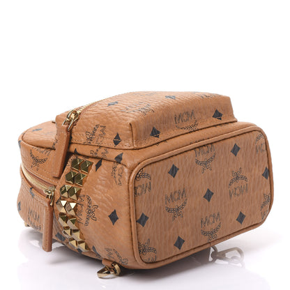 MCM Visetos Side Stud X-Mini Stark Bebe Boo Backpack Cognac 3 of 8