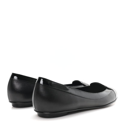 Chanel Calfskin Patent Cap Toe Ballerina Flats 38.5 Black 5 of 9