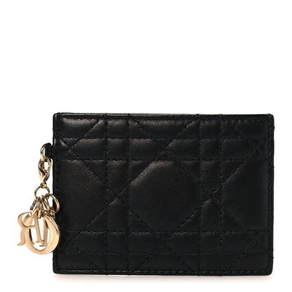 Christian Dior Lambskin Cannage Lady Dior Card Holder Black 1 of 6