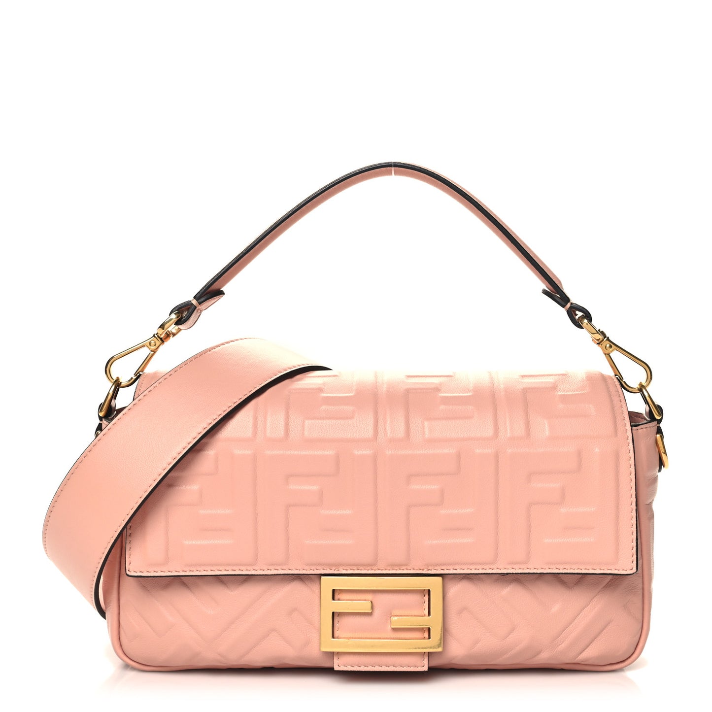 Nappa FF 1974 Embossed Baguette Rosa Bourbon