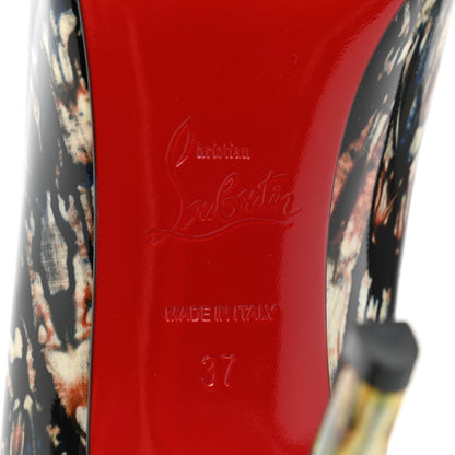 Christian Louboutin Patent Print Pigalle Follies 100 Pumps 37 Blue 6 of 8