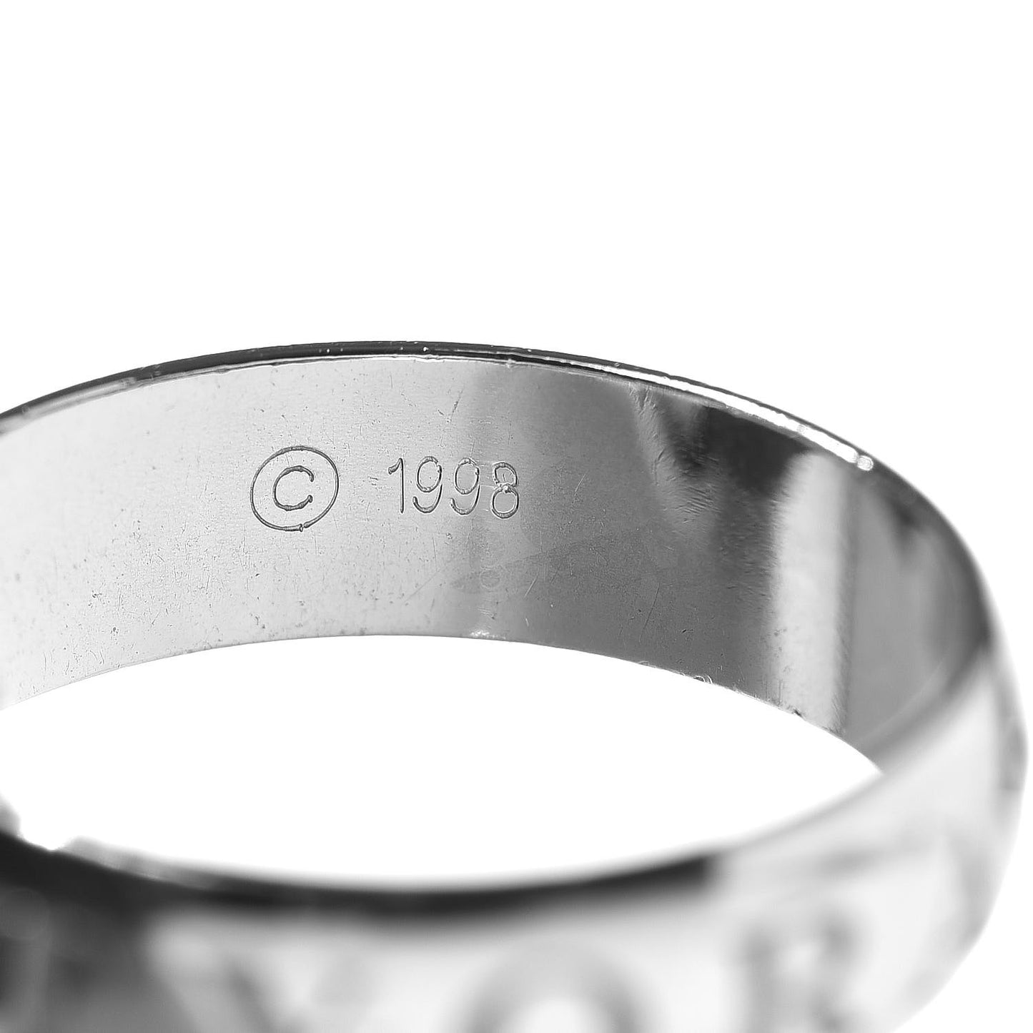 18K White Gold 98 Xmas Limited Trinity Ring 50 5.25