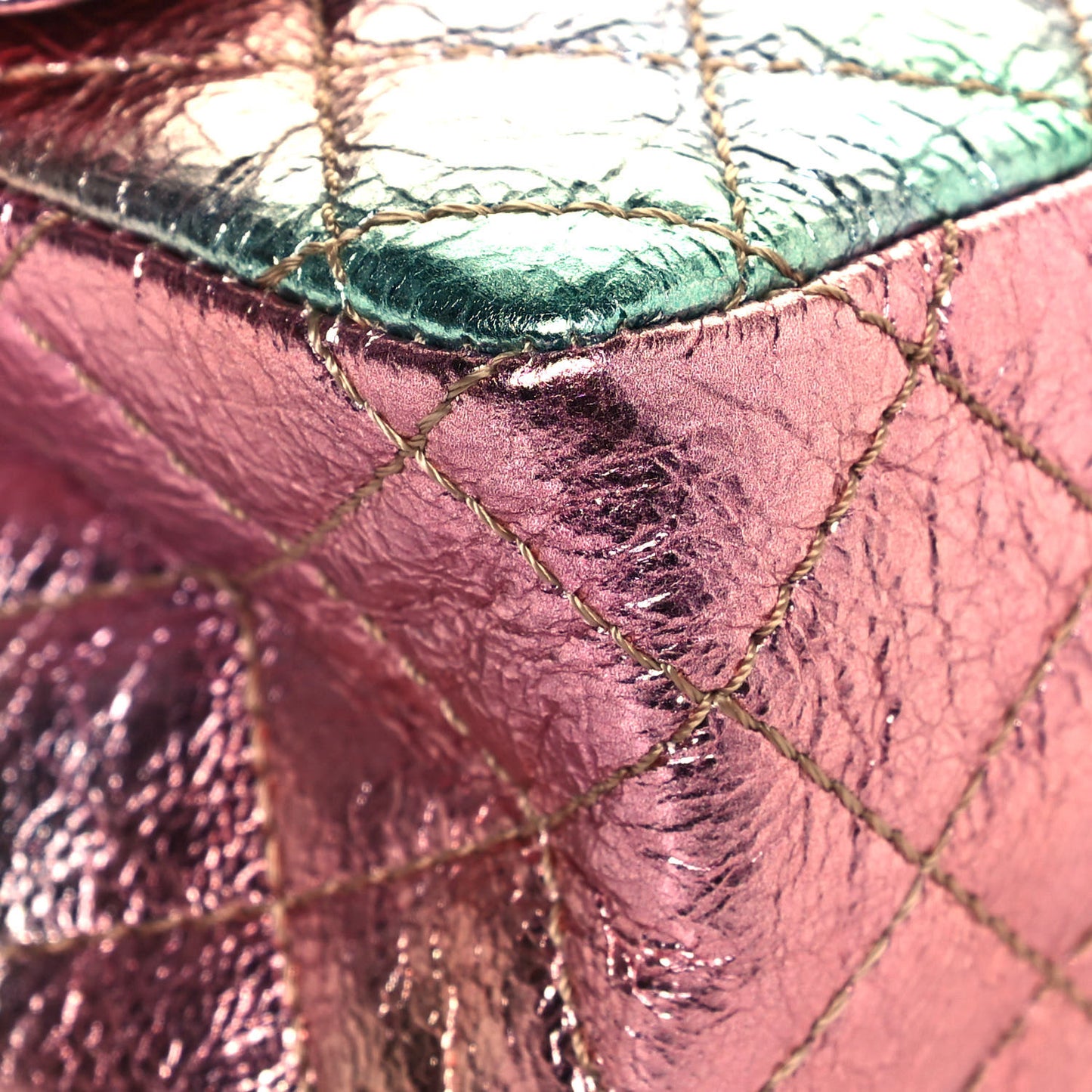 Metallic Goatskin Quilted Mini 2.55 Reissue Flap Multicolor