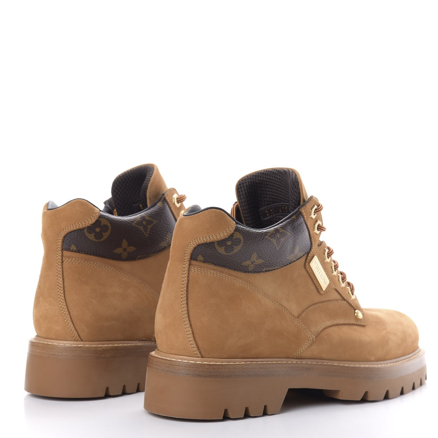 Nubuck Calfskin Monogram Oberkampf Ankle Boots 7.5 Beige