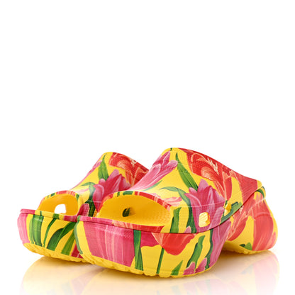 Balenciaga X CROCS Rubber Tulip Print  Womens Pool Slides 38 Multicolor 4 of 9
