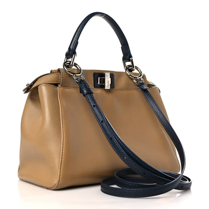 Fendi Nappa Colorblock Mini Peekaboo Iconic Satchel Cuoio Oceano Multicolor 3 of 9