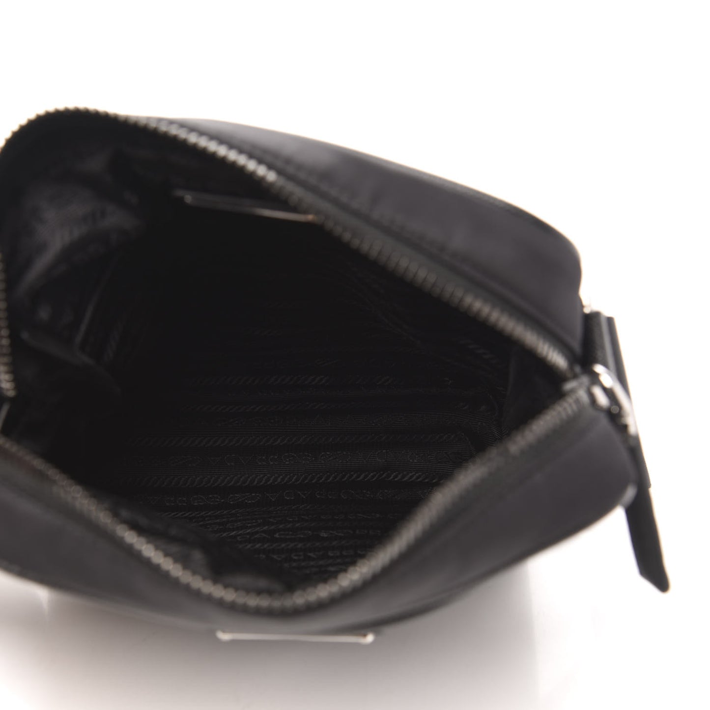Tessuto Nylon Saffiano Pocket Messenger Shoulder Bag Black