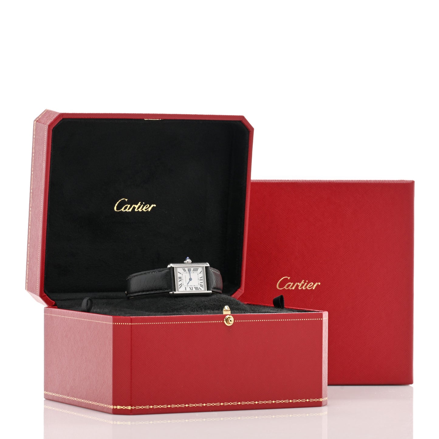 Stainless Steel Calfskin 22mm Must de Cartier Tank Quartz Watch