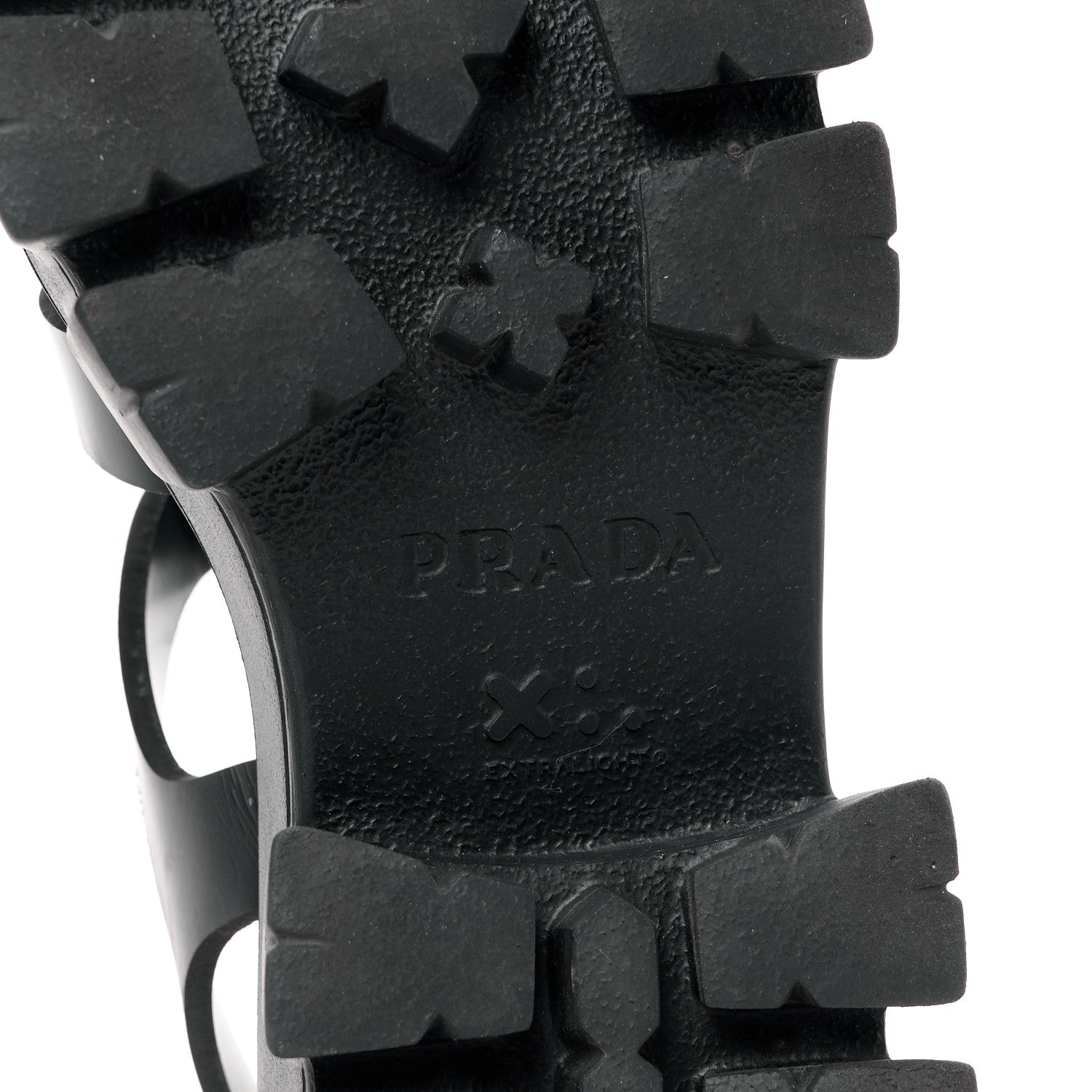 Prada Foam Rubber Triangle Logo Monolith 55mm Cage Sandals 36 Black 6 of 11