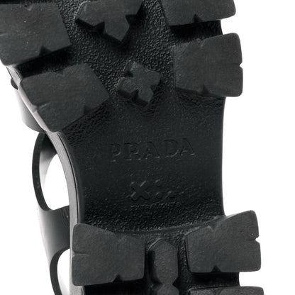 Prada Foam Rubber Triangle Logo Monolith 55mm Cage Sandals 36 Black 6 of 11