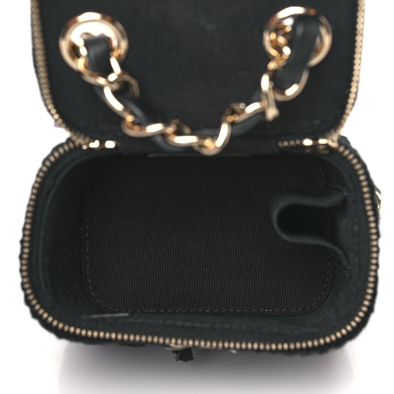 Chanel Lambskin Crochet Small Vanity Case With Chain Black 5 of 10