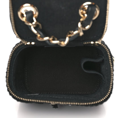 Chanel Lambskin Crochet Small Vanity Case With Chain Black 5 of 10