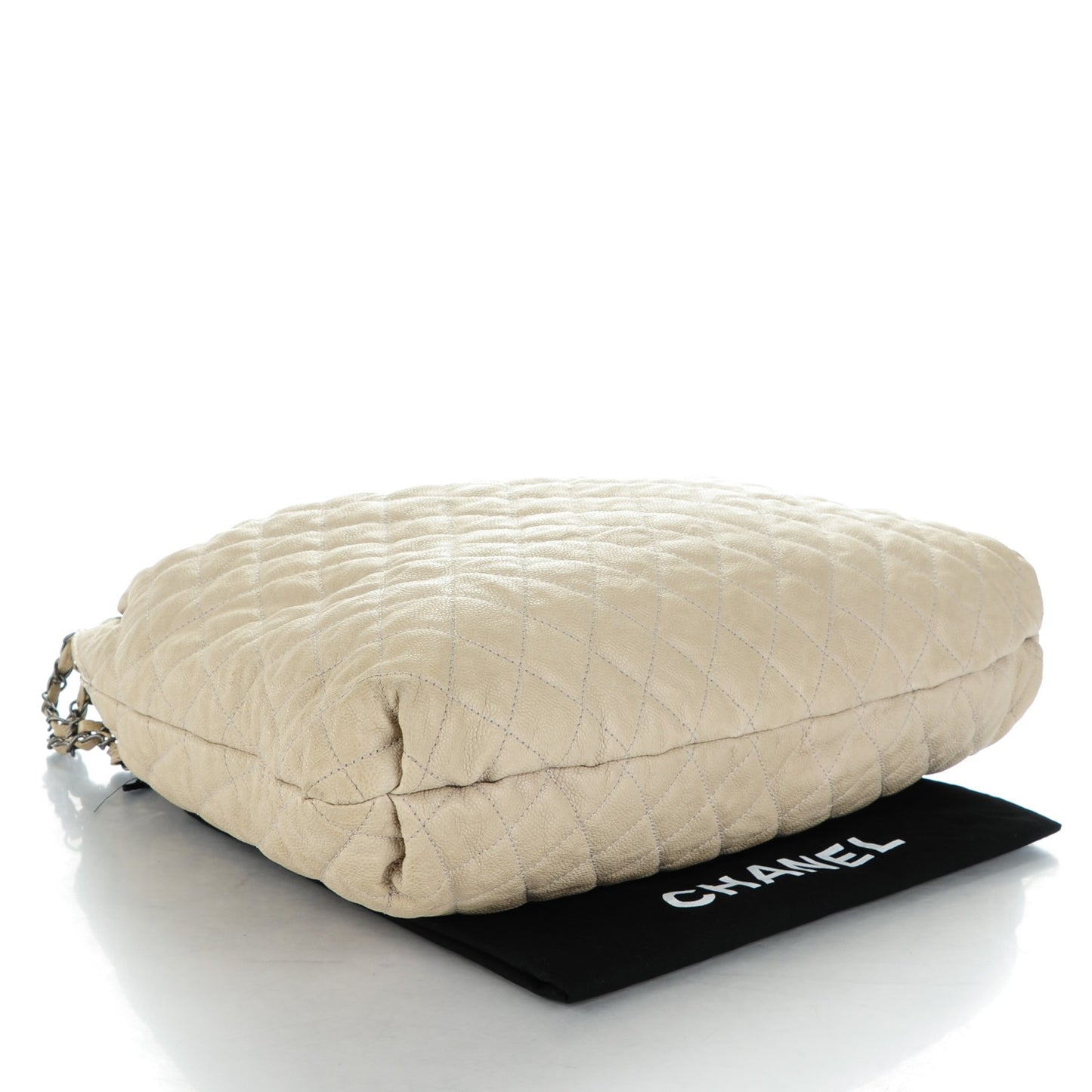 Caviar Quilted Large Elastic Tote Gray