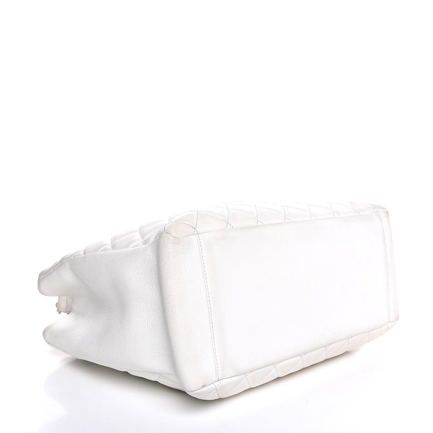 Caviar Quilted Grand Shopping Tote GST White